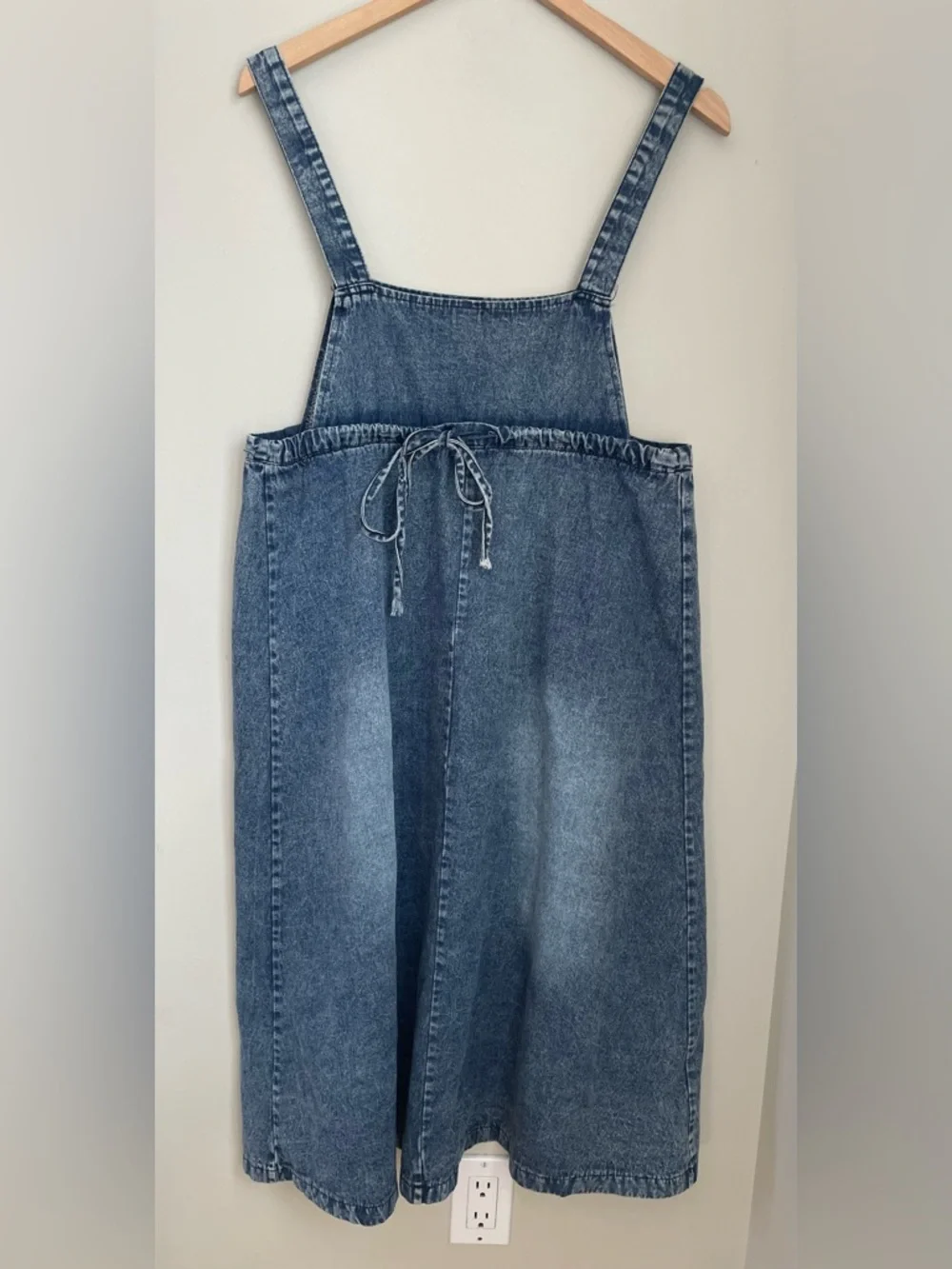 Acid Wash Denim Pinafore Dress Cottagecore Gardencore Coquette Girl Y2K - Picture 4 of 7
